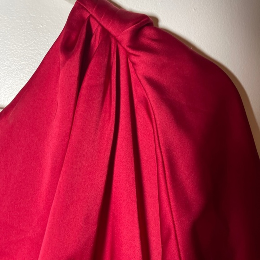 Cache Cherry Red One Shoulder Ruched‎ Dress - Picture 8 of 8